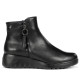 Botines planos Fluchos live negros de piel con suela con textura - Querol online