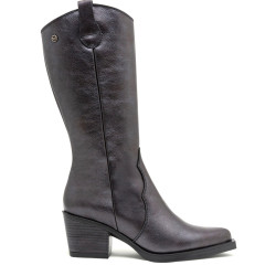 BOTAS COWBOY DE PIEL MOKA METALIZADO FABILA PORRONET - Querol online
