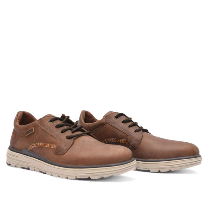 Zapatos sport Baerchi ultralight sport marrones de piel con cordones - Querol online