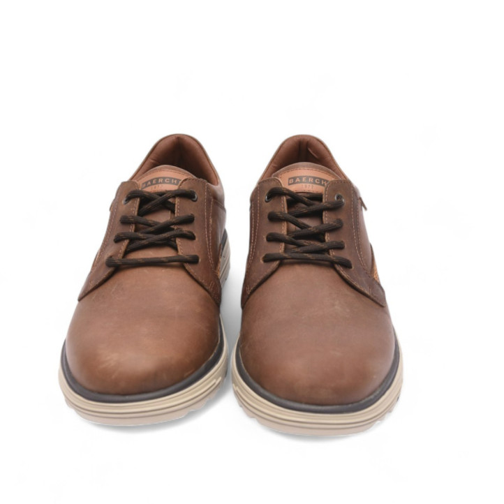 Zapatos sport Baerchi ultralight sport marrones de piel con cordones - Querol online
