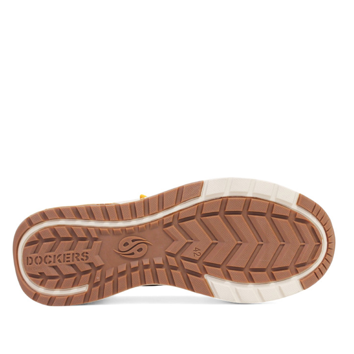Botines DOCKERS marrones con etiqueta colgante naranja y cuello textil - Querol online