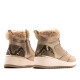 Zapatillas cuña Maria Mare salerno beige con diferentes texturas - Querol online