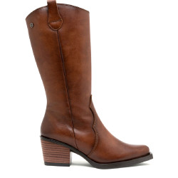 BOTAS COWBOY DE PIEL CUERO CON CREMALLERA FLORA PORRONET - Querol online