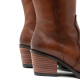 BOTAS COWBOY DE PIEL CUERO CON CREMALLERA FLORA PORRONET - Querol online