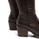 BOTAS COWBOY DE PIEL MOKA CON CREMALLERA FLORA PORRONET - Querol online