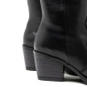 BOTAS COWBOY DE PIEL NEGRO CON CREMALLERA FLORA PORRONET