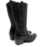 BOTAS COWBOY DE PIEL NEGRO CON CREMALLERA FLORA PORRONET