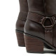 BOTAS COWBOY DE PIEL MOKA CON CREMALLERA FIONA PORRONET - Querol online