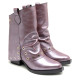 BOTAS COWBOY DE PIEL BURDEOS METALIZADO FLORENCE PORRONET - Querol online