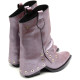 BOTAS COWBOY DE PIEL BURDEOS METALIZADO FLORENCE PORRONET - Querol online