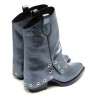 BOTAS COWBOY DE PIEL PLOMO METALIZADO TACHUELAS FLORENCE PORRONET