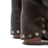 BOTAS DOBLE FAZ DE PIEL MOKA CON TACHUELAS FLAVIA PORRONET