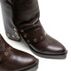 BOTAS DOBLE FAZ DE PIEL MOKA CON TACHUELAS FLAVIA PORRONET - Querol online