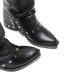 BOTAS DOBLE FAZ DE PIEL NEGRO CON TACHUELAS FLAVIA PORRONET - Querol online