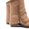 BOTAS DOBLE FAZ DE PIEL TAUPE CON TACHUELAS FLAVIA PORRONET