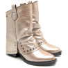 BOTAS DOBLE FAZ DE PIEL PLATINO CON TACHUELAS FAITH PORRONET
