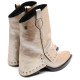 BOTAS DOBLE FAZ DE PIEL PLATINO CON TACHUELAS FAITH PORRONET - Querol online