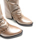 BOTAS DOBLE FAZ DE PIEL PLATINO CON TACHUELAS FAITH PORRONET - Querol online