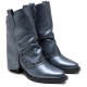 BOTAS DOBLE FAZ DE PIEL PLOMO CON TACHUELAS FAITH PORRONET - Querol online