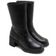 BOTAS DE PIEL CON CREMALLERA NEGRO MARNI PORRONET - Querol online