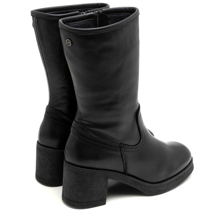 BOTAS DE PIEL CON CREMALLERA NEGRO MARNI PORRONET - Querol online