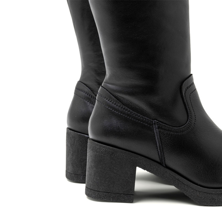BOTAS DE PIEL CON CREMALLERA NEGRO MARNI PORRONET - Querol online