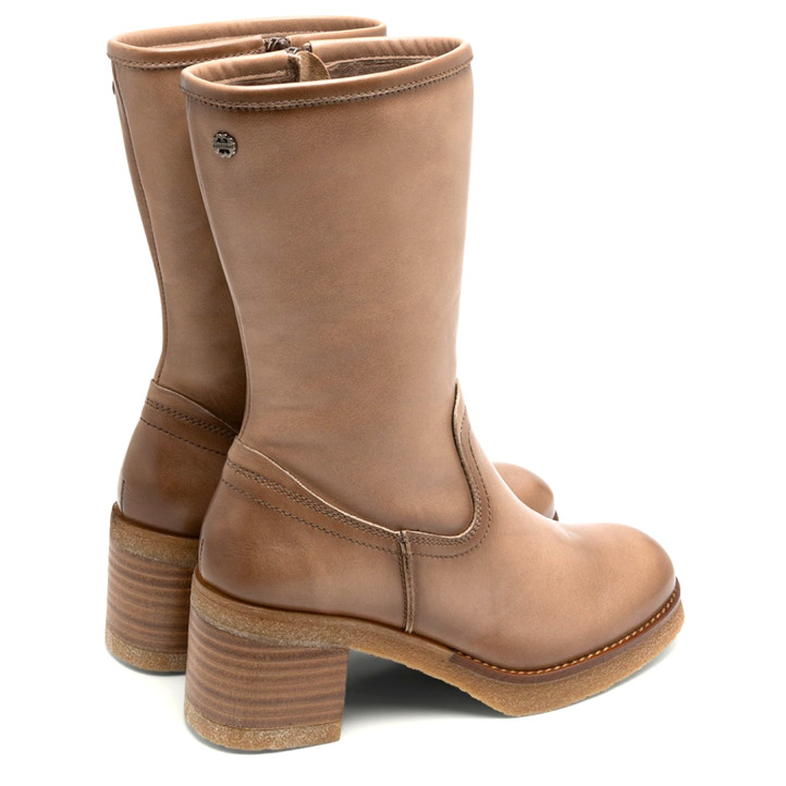 BOTAS DE PIEL CON CREMALLERA TAUPE MARNI PORRONET - Querol online