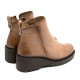 BOTINES DE PIEL CON CUÑA Y CREMALLERA TAUPE ELENA PORRONET - Querol online