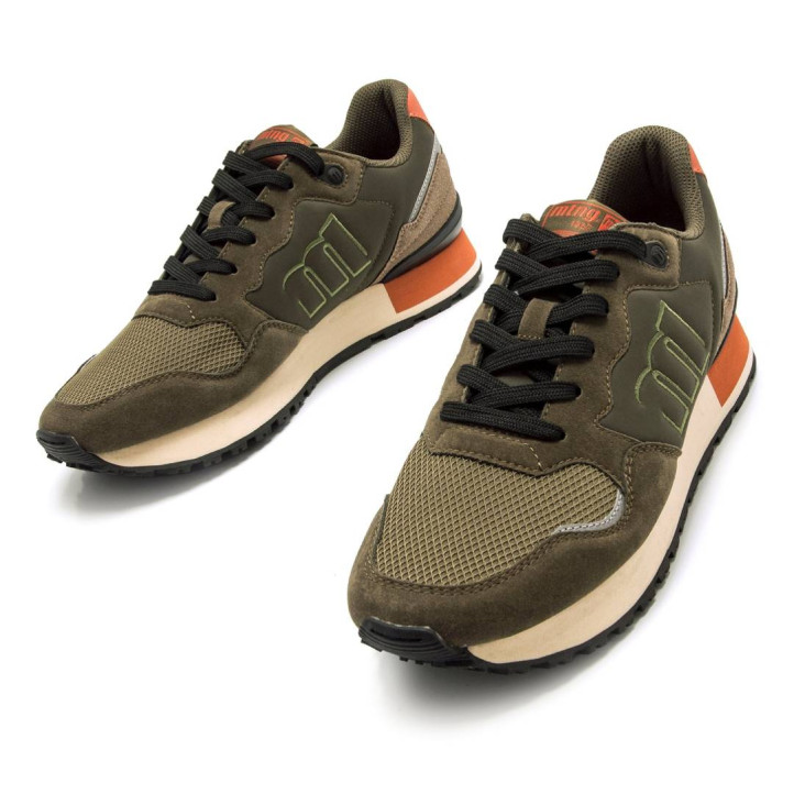 Zapatillas deportivas Mustang joggo classic verdes de inspiración retro running - Querol online