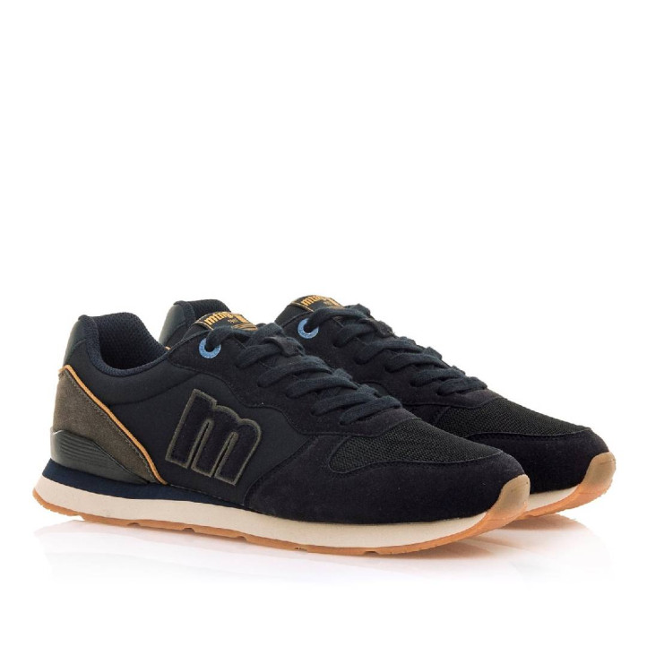 Sabatilles esportives Mustang joggo classic blau marí amb detalls marrons - Querol online