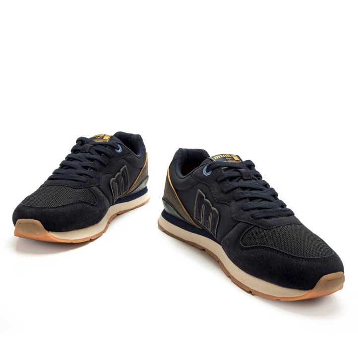 Sabatilles esportives Mustang joggo classic blau marí amb detalls marrons - Querol online