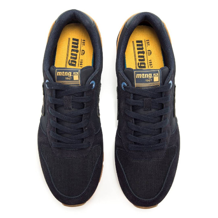 Sabatilles esportives Mustang joggo classic blau marí amb detalls marrons - Querol online