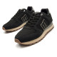 Zapatillas deportivas Mustang joggo track negras con acabados negros y grises - Querol online