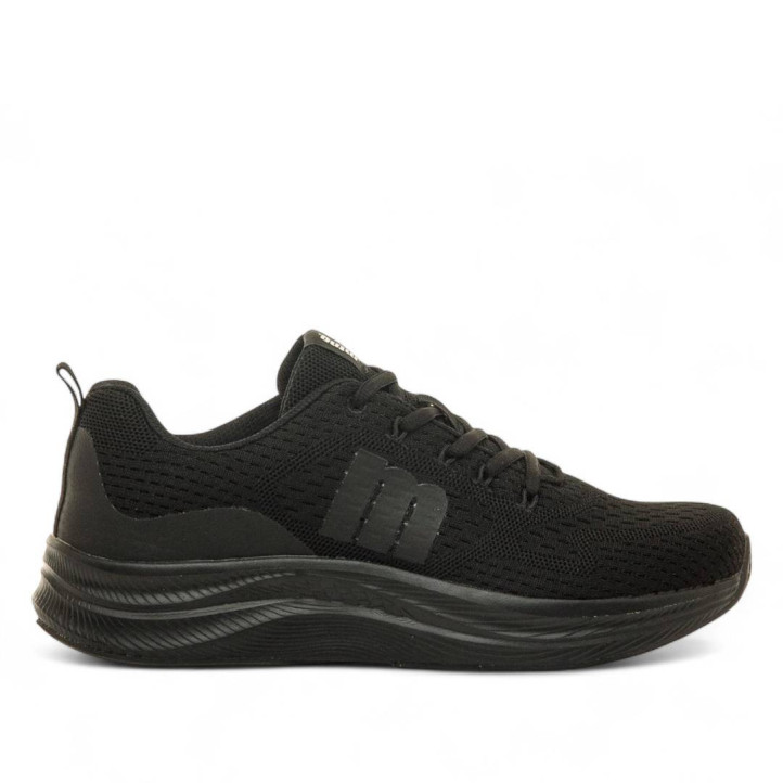 Zapatillas deportivas Mustang somo negras con cordones a juego - Querol online