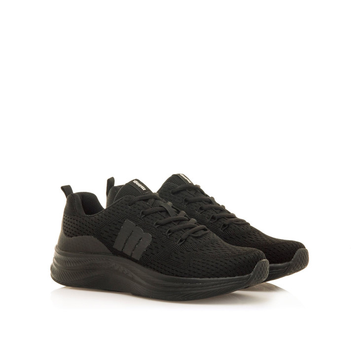 Zapatillas deportivas Mustang somo negras con cordones a juego - Querol online