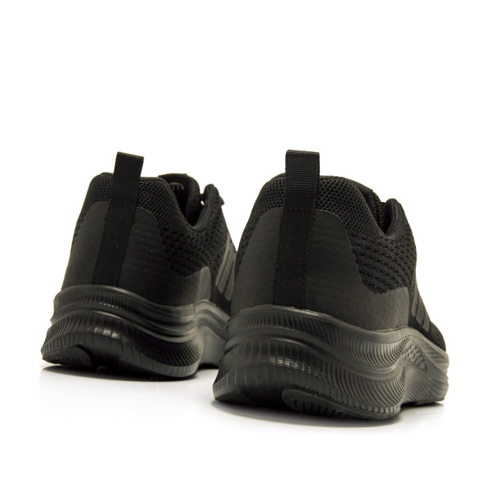 Zapatillas deportivas Mustang somo negras con cordones a juego - Querol online