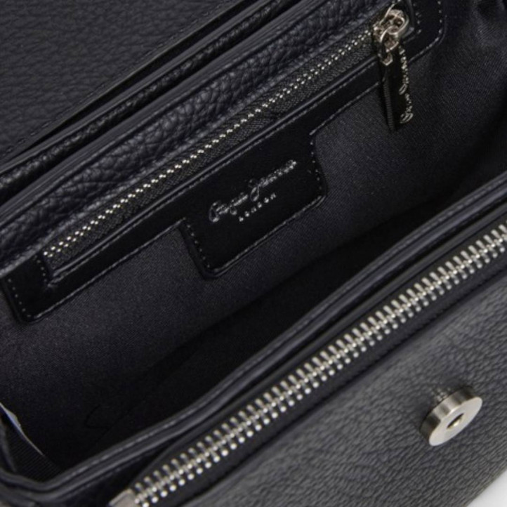 Bolso Pepe Jeans amber script negro con tira extra - Querol online