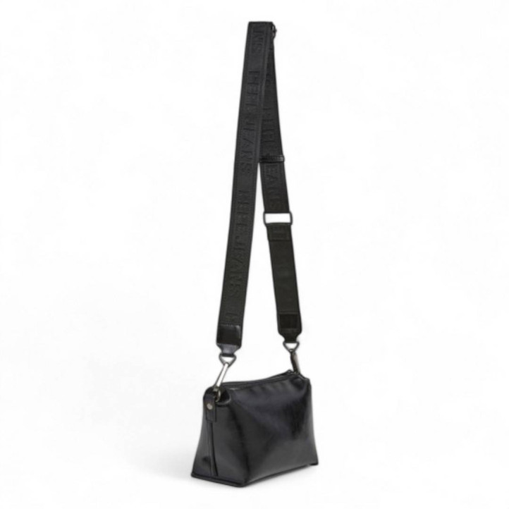 Bolso Pepe Jeans edith glossy negro estilo bandolera - Querol online