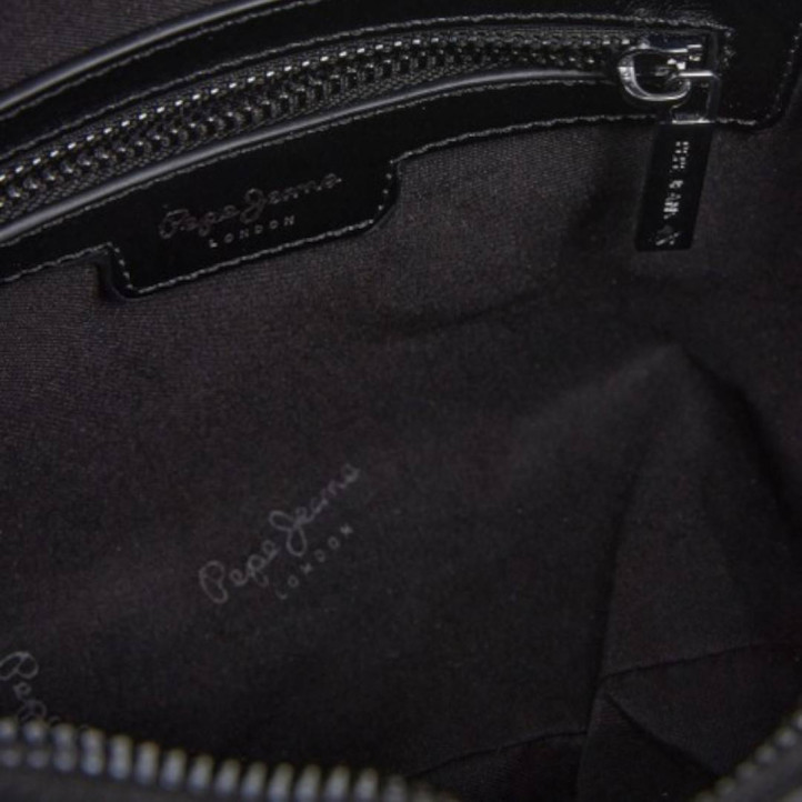 Bolso Pepe Jeans edith glossy negro estilo bandolera - Querol online