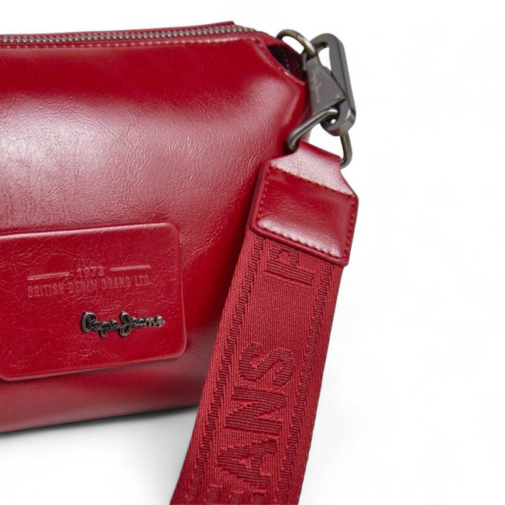 Bolso Pepe Jeans edith glossy rojo estilo bandolera - Querol online