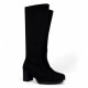 Botas tacón Miss Elastic negras de lycra de caña alta - Querol online