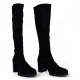 Botas tacón Miss Elastic negras de lycra de caña alta - Querol online