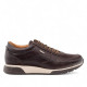 Zapatos sport Kangaroos marrones con cordón elástico y cremallera lateral con suela blanca y marrón - Querol online