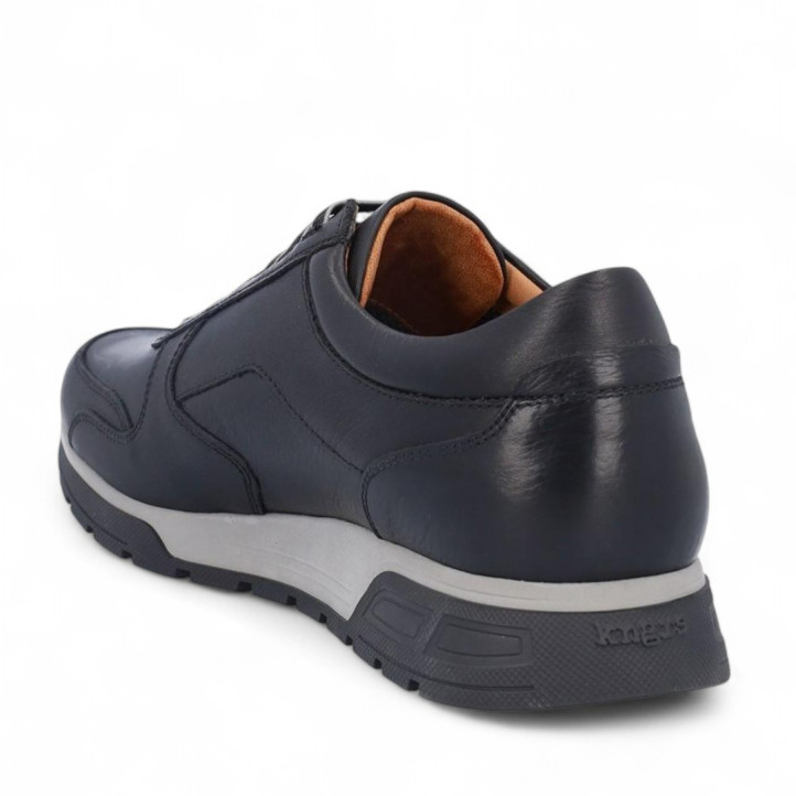 Zapatos sport Kangaroos negros con cordón elástico y cremallera laterla con suela blanca y negra - Querol online