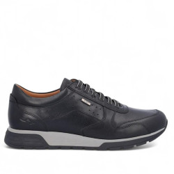 Zapatos sport Kangaroos negros con cordón elástico y cremallera laterla con suela blanca y negra - Querol online