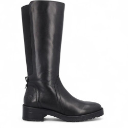 Botas planas Kangaroos negras con elástico posterior y cremallera interior de caña alta - Querol online