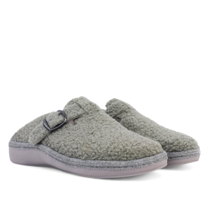 Zapatillas casa Salvi madrid teddy kaki - Querol online