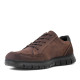 Zapatos sport Imac marrones de piel con paneles en diferentes texturas y trasera en gris - Querol online