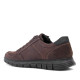 Zapatos sport Imac marrones de piel con paneles en diferentes texturas y trasera en gris - Querol online