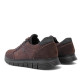 Zapatos sport Imac marrones de piel con paneles en diferentes texturas y trasera en gris - Querol online